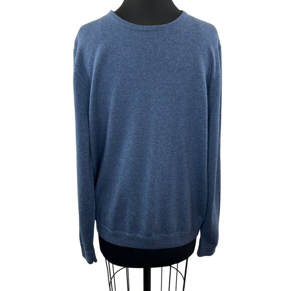 Nordstrom JWN Men's Blue Italian Merino Wool Crewneck Pullover Sweater Size XL - Picture 1 of 7